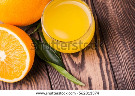 Fruit orange juice. Fresh citrus food and drink, beverage in glass. Healthy organic vitamin sweet, juicy refreshment. Liquid for health. Color background. Slice of diet summer breakfast.