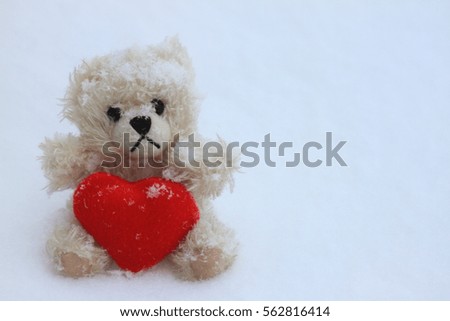 Teddy with rad hert 
Valentine's Day