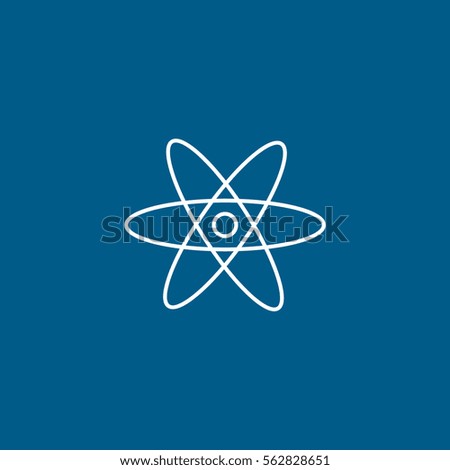 Molecular Structure Line Icon On Blue Background