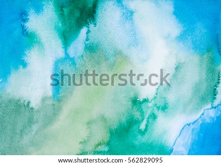 Abstract Space hand painted watercolor wet background. Colorful template. There is blank place for your text, textures design art work,  creative wallpaper or skin product.  Pastel colors