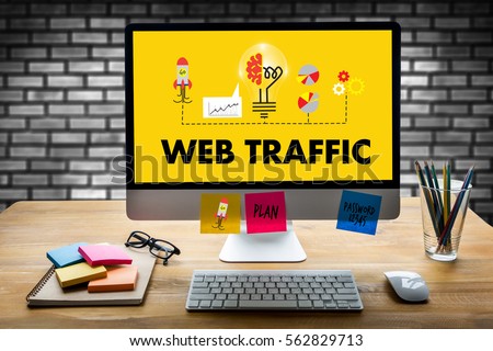 WEB TRAFFIC (business, technology, internet and networking concept ) Royalty-Free Stock Photo #562829713