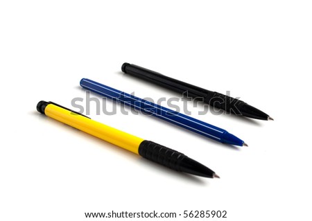 stationery pen on a white background