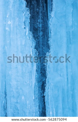 picture of wintry icicles from a waterfall