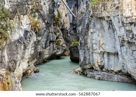 Marble Canyon, Kootenay river, Kootenay National Park, BC, Canada Royalty-Free Stock Photo #562887067