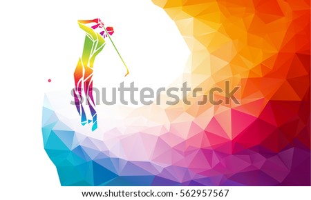 Silhouette of golf player. Vector eps8