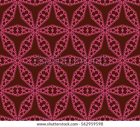 red color decorative floral lace ornament. geometric seamless pattern. vector illustration