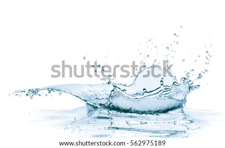 water splash isolated on white background Royalty-Free Stock Photo #562975189