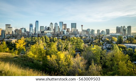 Autumn morning in downtown Calgary, Alberta, Canada