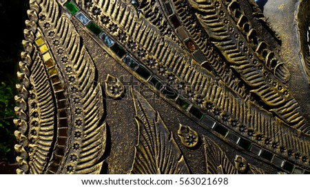 close up of scaly serpent background the art of thai temple