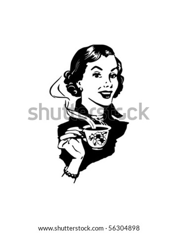 Coffee Lady - Retro Clip Art