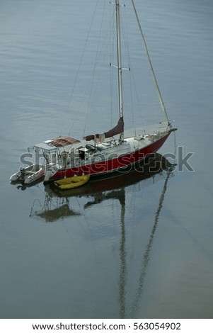 Marina dock deck boat yacht sail sun tanning city regatta lake barrage life clear blue sky                               