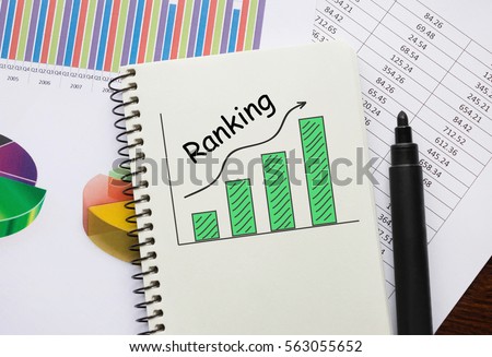Notebook with Toolls and Notes about Ranking Royalty-Free Stock Photo #563055652
