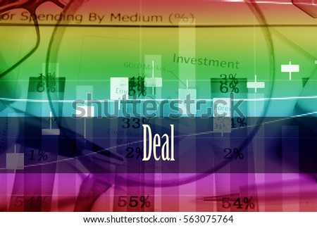 Deal - Hand writing word to represent the meaning of financial word as concept. A word Deal is a part of Investment&Wealth management in stock photo.