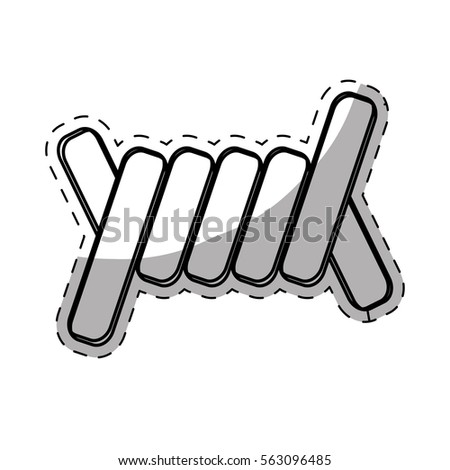 barbed wire section  icon image vector illustration design 