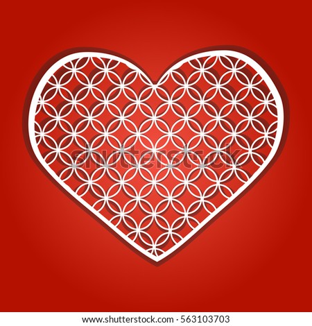 Heart with the repeating pattern. Vector illustration