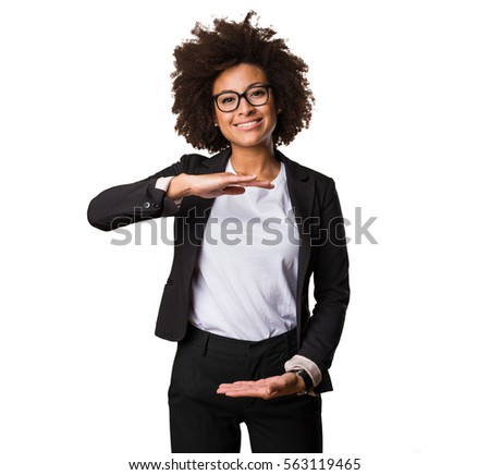 business black woman holding something