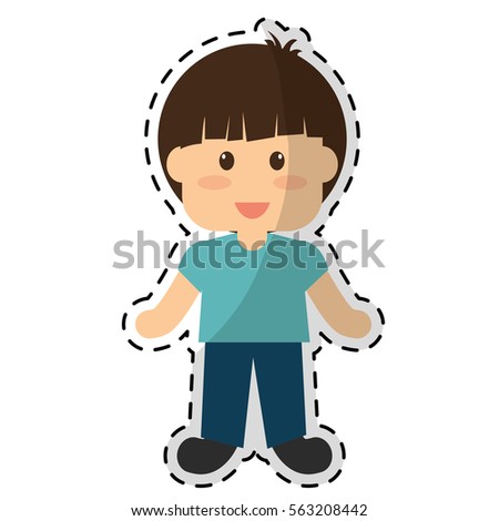 boy child icon image sticker vector illustration design 