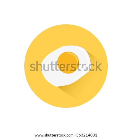 fried egg icon over white background. colorful design. vector illustration