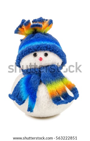 snowman toy on white background