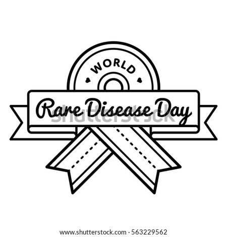 World Rare Disease Day emblem isolated vector illustration on white background. 28 february medical healthcare holiday event label, greeting card decoration graphic element