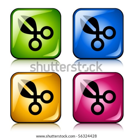 vector scissors buttons