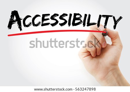 Hand writing Accessibility with marker, concept background