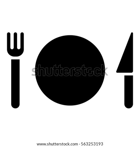 Restaurant icon - Flat design, glyph style icon - Filled black