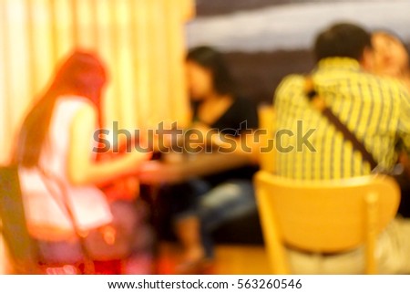 Blurred abstract background of in restaurant