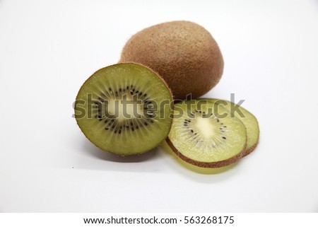 Kiwi fruit in white screen 