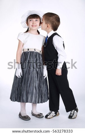 happy kissing boy and girl