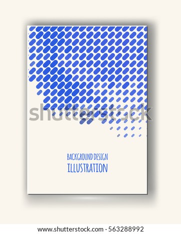 Halftones Banner. Blue color Brochure. Distress Dirty Damaged Spotted rectangle Overlay Dots Texture . Grunge Effect 