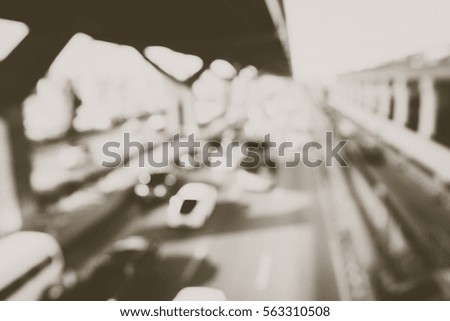 Blurred  background abstract and can be illustration to article of traffic in bangkok