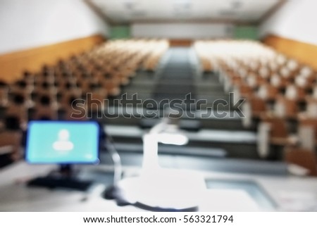 Empty lecture room with blank chair screen basic interior decoration
