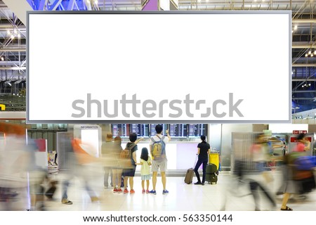 Signs advertising space with motion blur of people Walking around. This has clipping path inside.                                    