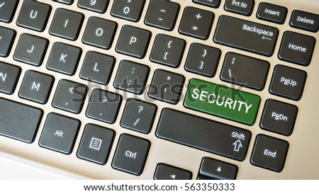 TOP VIEW ON CONCEPTUAL KEYBOARD - SECURITY
