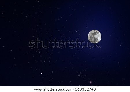 Moon and constellations in the sky