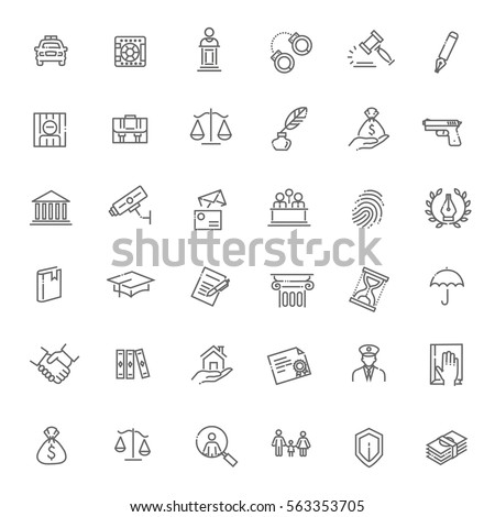 Modern thin line icons of law and lawyer services Royalty-Free Stock Photo #563353705
