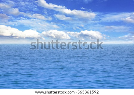 Beautiful seascape under blue sky with clouds 