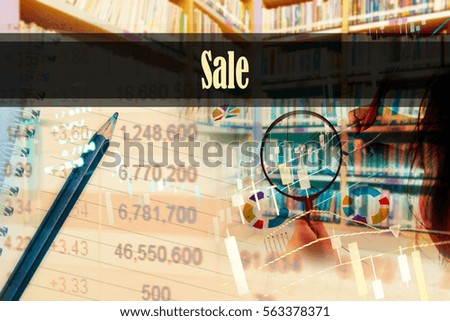 Sale - Hand writing word to represent the meaning of financial word as concept. A word Sale is a part of Investment&Wealth management in stock photo.