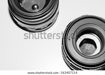 black-white image of the old Soviet lenses