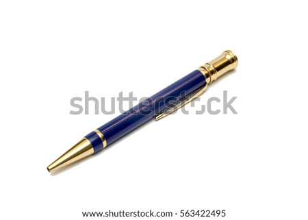 luxury gold pen isolated on white background.