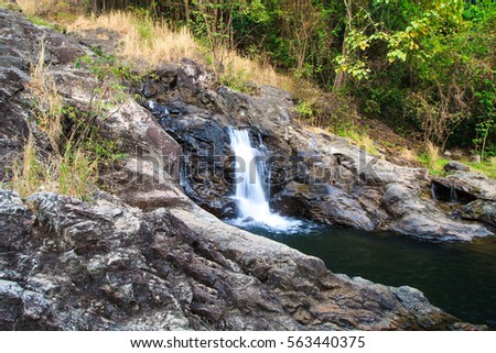 Little Sarika waterfall in small rock lake around forest at Khao Yai National Park - Nakhon Nayok Province, Thailand. 