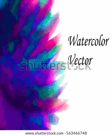 Watercolor abstraction in purple and blue and pink tones.