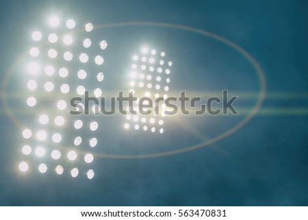 stadium lights and smoke with lens flare effect picture