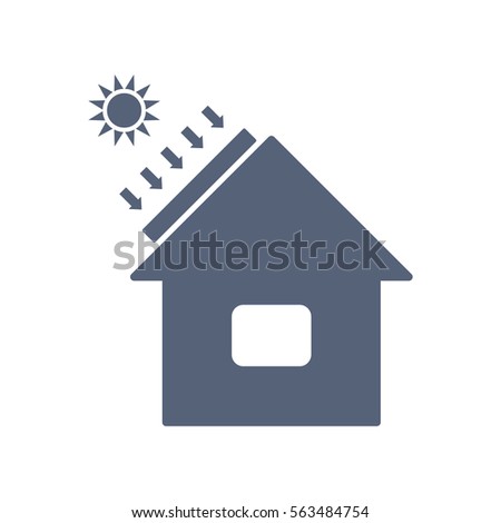 Solar Heater Icon Vector flat design style