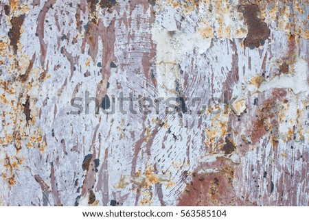 Rusty Colorful Metal with cracked paint, grunge background or texture