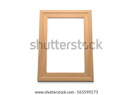 blank wooden frame isolated on a white background