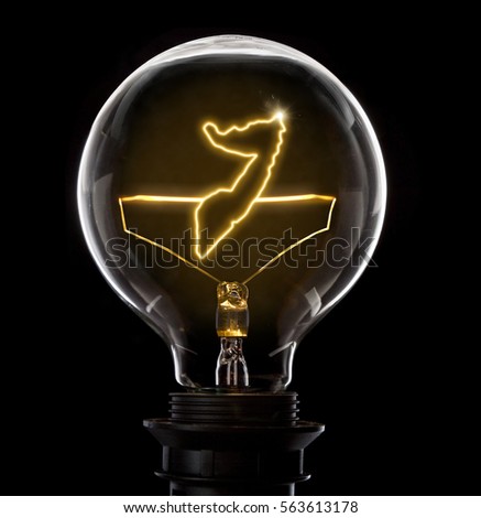 Clean and shiny lightbulb with Somalia as a glowing wire.(series)