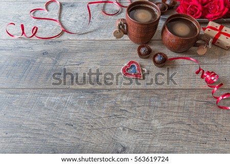 Valentines day background. Valentine' s day table place setting.
 Wedding background.