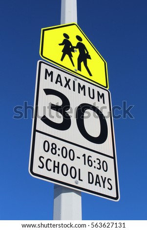 Speed Limit Sign in School Zone